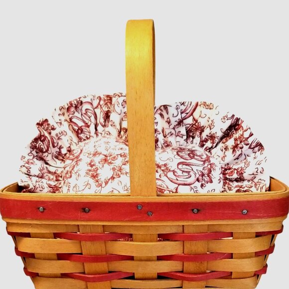 VTG 1997 Longaberger Sweet Treats Sweetheart Basket Combo w Red & White Pillow - Picture 1 of 8